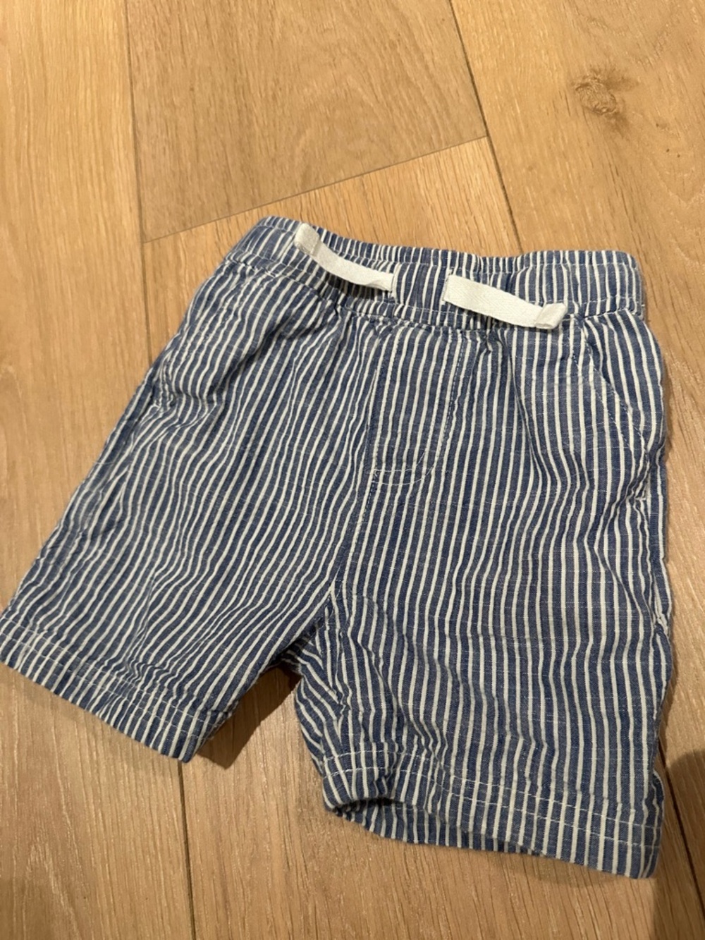 Hanna Anderson Blue and White Striped Toddler Shorts